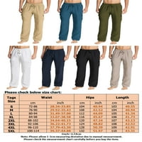 Мъжете от beiwei монтирани панталони със средна талия с джобове за свободното време на шезлонги еластична талия за джогинг панталон черно xl