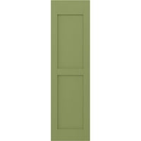 Екена Мелница 15 В 66 Х Америкрафт Две Равни Плосък Панел Екстериор Реални Дървени Щори, Мъх Зелен