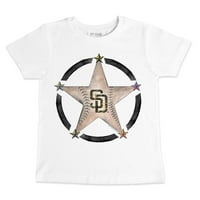 Детска мъничка бяла тениска за военна звезда в Сан Диего Падрес