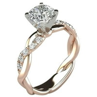 Пръстени сребърен пръстен Булчински циркон диамант елегантен годеж сватбена лента пръстен бижута клирънс a