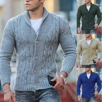 Мода Мъже Плетен Пуловер Жилетка Тънък Палто Трикотаж Ежедневни Хлабав Яке