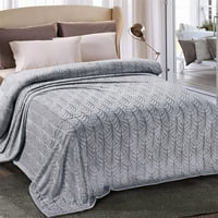 Олекотено одеяло за легло, меко кадифе за легло плюшено пухкав одеяло за палмови листа дизайн Декоративно одеяло за всички сезони