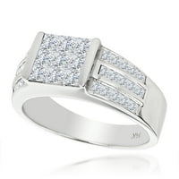 Unise 14k Princess Cut Natural Diamond Ring Уникална сватбена лента