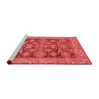 Ahgly Company Machine Washable Indoor Rectangle Oriental Red Traditional Area Cugs, 7 '9'
