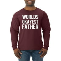 Див Боби, светове Окайест баща подарък за баща татко съпруг, Ден на бащата, мъже риза с дълъг ръкав, кестеняво, средно