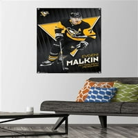 Pittsburgh Penguins - Плакат за стена Evgeni Malkin с бутални щифтове, 22.375 34