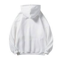 Leey-World Young Mens Hoodies Mens Casual Fashion Sweatshirt Лека активна положна риза качулка бяло, xl