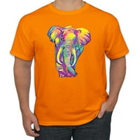 Дива боби, цветна дива природа за ходене на слонове, любител на животни, мъжки графични тройници, оранжево, 2xl