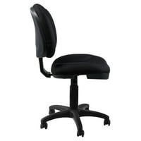 Комфорт на височината регулируем стол за задачи с плюшена подплатена седалка - черно