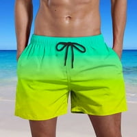 Мъжки плувни стволове с компресионни дъски за къси панталони Бързи сухи бански костюми Сърфиране Бански костюми плажни къси панталони Градиент цвят