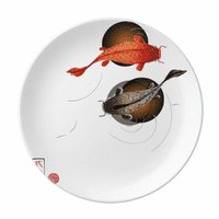 Традиция китайска риба късмет табела декоративен порцеланов салвър за хранене за вечеря ястие за вечеря