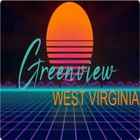 Greenview West Virginia Vinyl Decal Stiker Retro Neon Design