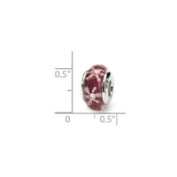 MIA Diamonds Solid Sterling Silver Reflections Purly Floral Hand-Blowing Glass Bead