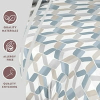 Комплект за изделия от суперта и монтиран лист - памучна смес Percale Fabric - капак за затваряне на бутони - дишане и без бръчки - включително калъфи за възглавници - комплект