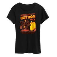 Незабавно съобщение - състезание с хот -дог - графична тениска с къси ръкави за жени