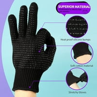 Топлинна устойчива ръкавица със силиконови неравности за инструмент за желязо за коса, нови модернизирани професионални ръкавици за топлин