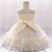 njshnmn цветна рокля за момиче за деца принцеса за сватбен рожден ден рокли рокли цветя момиче топка, 110, жълто