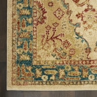 Nourison Traditional Vintage Persian Ivory Teal 2'2 7'6 килим
