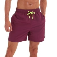 Hfyihgf Мъжки бързи сухи плувни стволове Мреша Linig Sports Beach Shorts Лято солидни бански костюми къси панталони с джобове