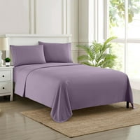 Sweet Home Collection Series Bed Leets - Extra Soft Microfiber Deep Pocket Set Leets - Plum, King