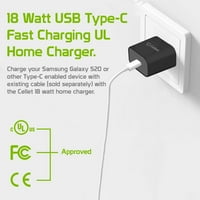Cellet USB-C PD Home Charger, Watt Type-C UL Certified Home Charger, съвместим с iPhone Pro, Pro Max, XS Max, XR, X, XS, Galaxy Z Flip3, S Ultra, S21+