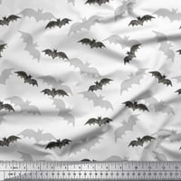 Соимои бяло тежко платно тъкан Shadow & Bat Animal Printed Fabric Wide