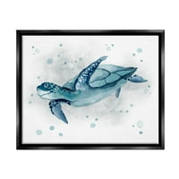 Ступел индустрии Морски Живот костенурка пръски графично изкуство струя черно плаваща рамка платно печат стена изкуство, дизайн от Джанет тава