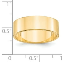 14к жълто злато лек плосък сватбен пръстен размер 13. ФЛЛ070
