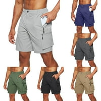 Fule Mens Cargo Shorts Леки небрежни цип на външни къси панталони с мулти джобове