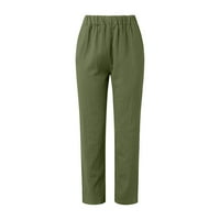 Дамски панталон ластик летен панталон зелен ШЛ