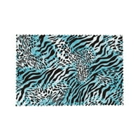 Douzhe Polyester Placemats Комплект от 4, Zebra Leopard Print Print Pattern TehER устойчиво на място за трапезария, 12 18