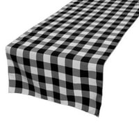 Памучен печат на масата Gingham checkered Black