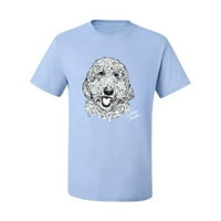 Golden Doodle Dog Lover Pet собственик на любител на животни графична тениска, светлосиня, x-голяма