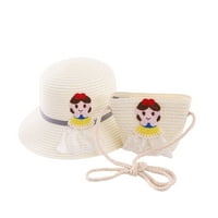 хиригин Момичета рибар шапка чанта набор защита от слънцето слама капачка Пратеник чанта