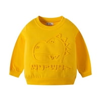 Kali_Store Boy's Hoodies Boy's Casual Pullover Hoodie Letter Petched They с качулка тениска върхове жълти, 5- години