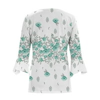 Блуза от дамски ръкав кардиган Boho Open Front Kimono Cardigans Топс есен флорален графичен лек прикритие