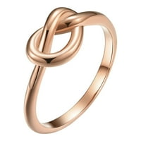 мнжин жени мъже пръстен навързано сърце Титан стомана женски пръстен бижута подарък пръст розово злато