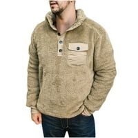 Есенни пуловери Модерни годни пуловер Кардиган Небрежен екипаж пуловер за шия мъже khaki 2xl