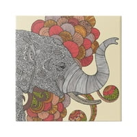 Ступел индустрии слон дивата природа подробни Цветен модел Мандала форми графично изкуство Галерия увити платно печат стена изкуство, дизайн от Валентина Харпър