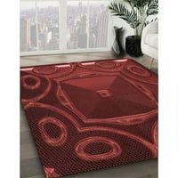 Ahgly Company Indoor Round Marvemed Maroon Red Reage Rugs, 8 'Round