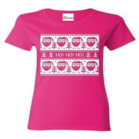 MMF - Кратка ръкав за жени, до жени с размер 3XL - Ho Ho Ho Santa Flowy Boxy Тениска Коледни кръстосани ризи за шевове