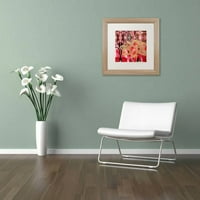 Търговска марка изобразително изкуство Дейзи абстрактно платно изкуство от Лиза Пауъл Браун, бял мат, бреза рамка