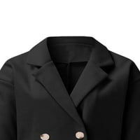 Дамски връхни дрехи Двуреден яке обикновен палто Дамска Мода Тренч палта зимни палто Черно 4ХЛ