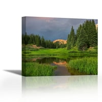 Червената планина се отразява в езерцето, планини Сан Хуан, Колорадо - Съвременна изящна изкуство Giclee on Canvas Gallery Wrap - Wall Décor - Art Rainting - Готов за окачване