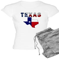 Cafepress - Карта на знамето с Тексас - женска светлина пижама