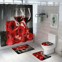 Просвещение Свети Валентин 3D цифров печат душ завеса 4 части комплект за декорация на домашни хотелски парти