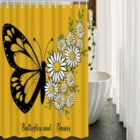 Маргаритки и животински плат завеса за душ с куки положителен цитат Пролетно цвете моден дизайн баня душ завеса Полиестер за бани вани къмпинг