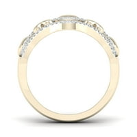 1 5к ТДВ диамант 10к жълта златна панделка и сърце мода пръстен
