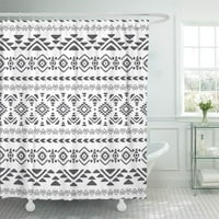 Модел абстрактни декоративни геометрични етнически племенни черно и бяло баня декор баня завеса за душ