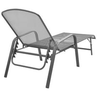 Стоманен стол от стоманена мрежа Topcobe с регулируема облегалка за градина за вътрешен двор, сиво